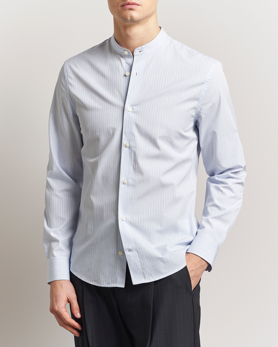 Herren | Hemden | Tiger of Sweden | Spenser Band Collar Shirt Light Blue