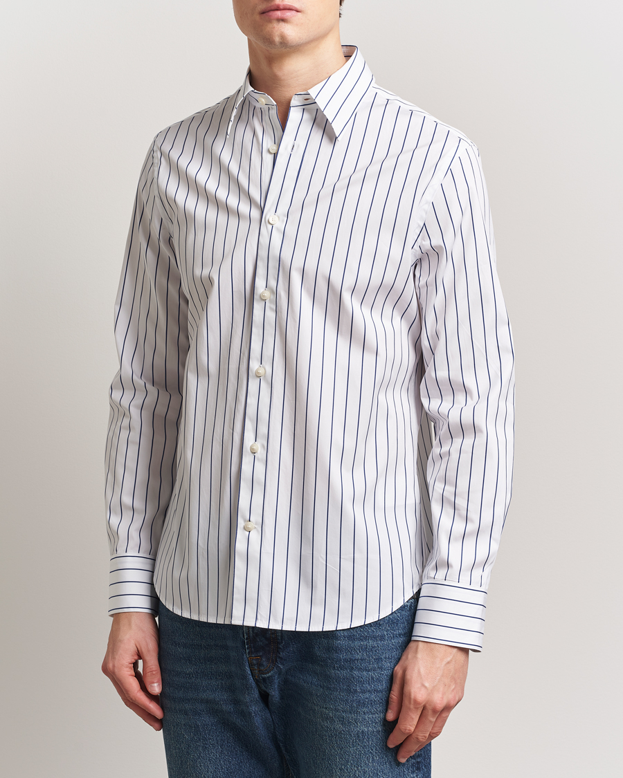 Herren | Hemden | Tiger of Sweden | Bennet Striped Cotton Shirt Pure White