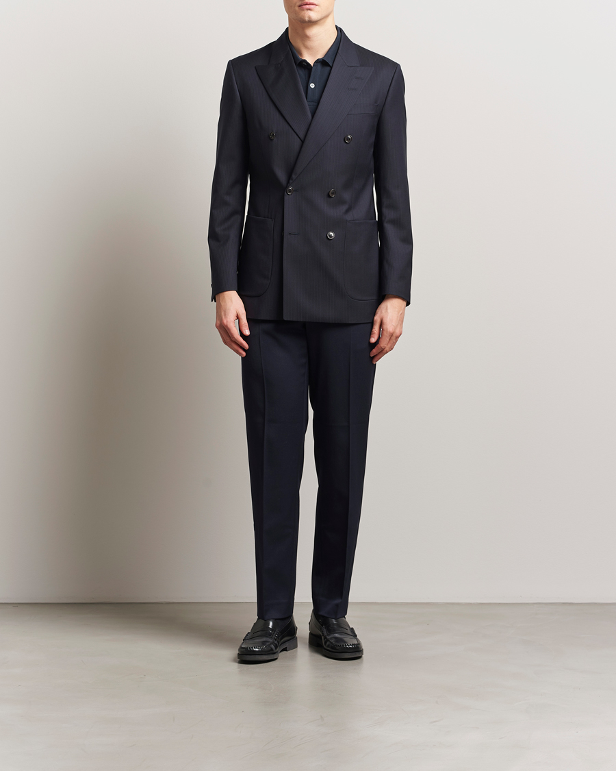 Herren | Sakkos | Tiger of Sweden | Joachim Wool Double Breasted Blazer Dark Ink