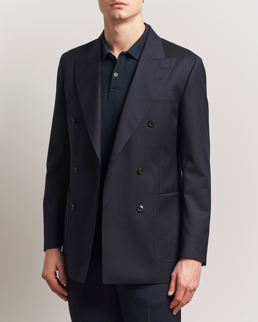 Herren | Sakkos | Tiger of Sweden | Joachim Wool Double Breasted Blazer Dark Ink