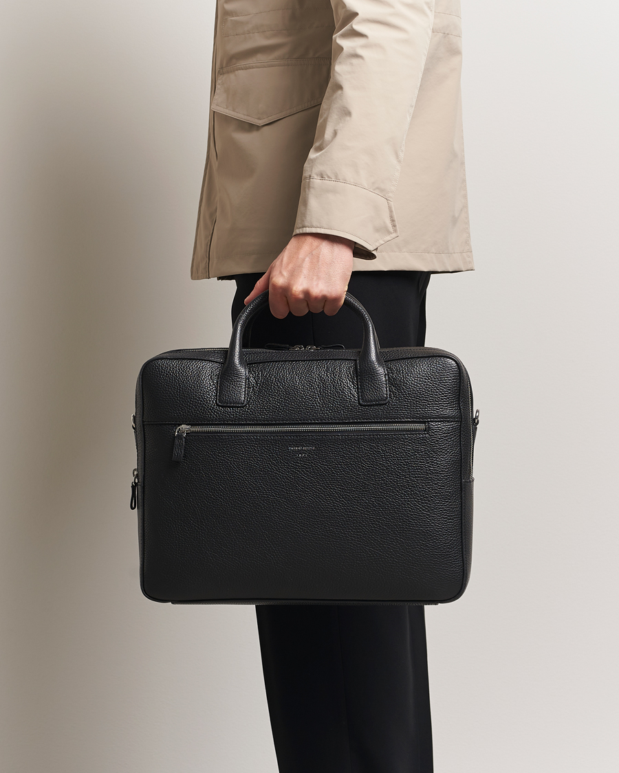 Herren | Taschen | Tiger of Sweden | Beridare Double Zip Leather Briefcase Black