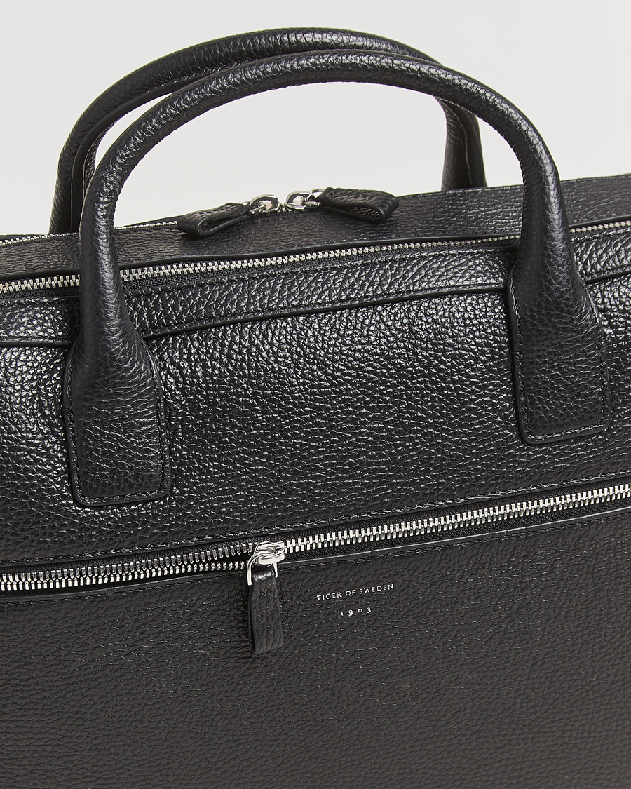 Herren | Taschen | Tiger of Sweden | Beridare Double Zip Leather Briefcase Black
