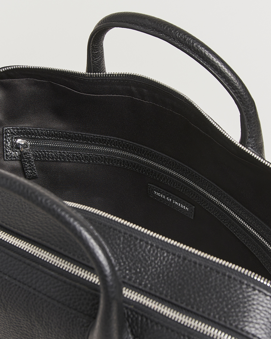 Herren | Taschen | Tiger of Sweden | Beridare Double Zip Leather Briefcase Black