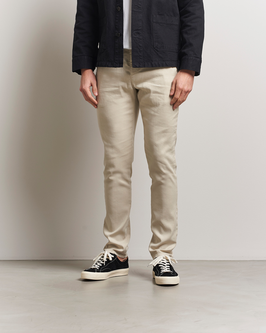 Herren | Hosen | Dondup | Gaubert Linen Stretch Chinos Ecru