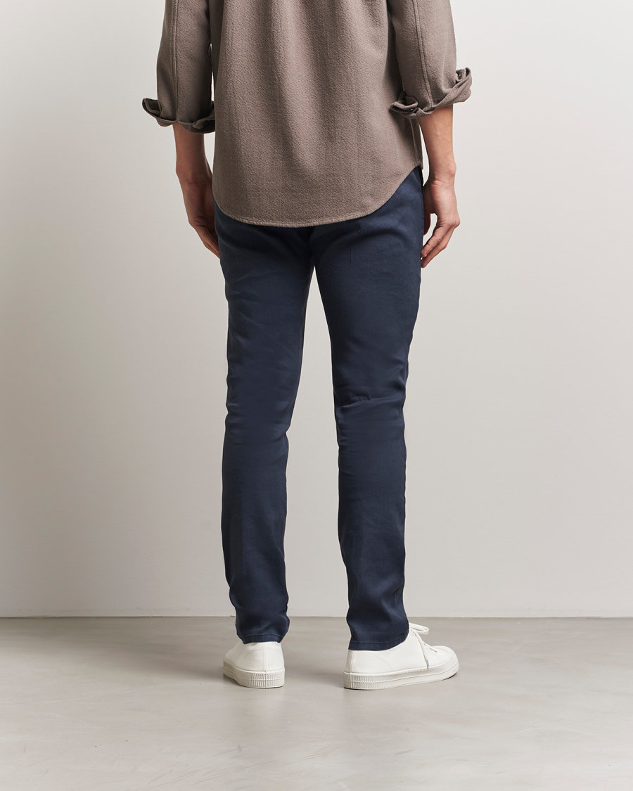 Herren | Hosen | Dondup | Gaubert Linen Stretch Chinos Navy