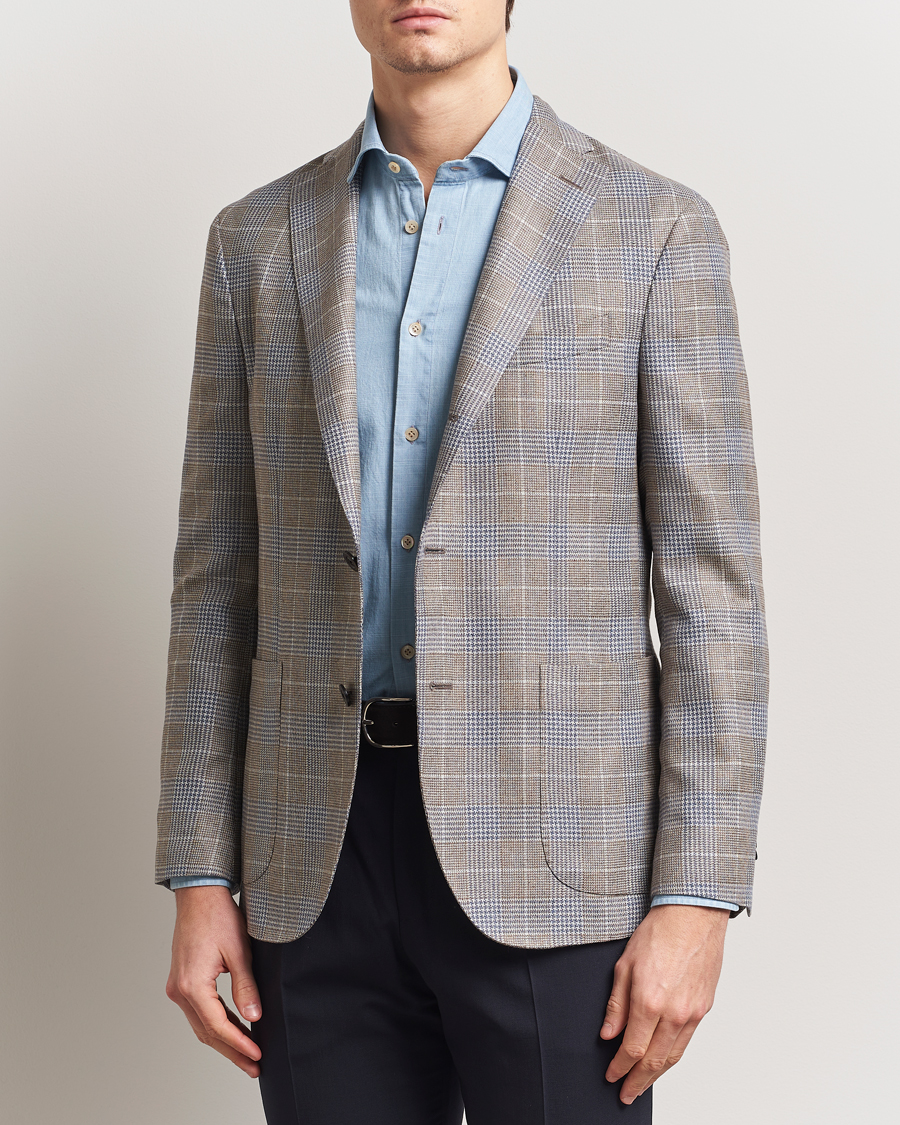 Herren | Sakkos | Boglioli | K Jacket Prince Of Wales Blazer Blue/Beige