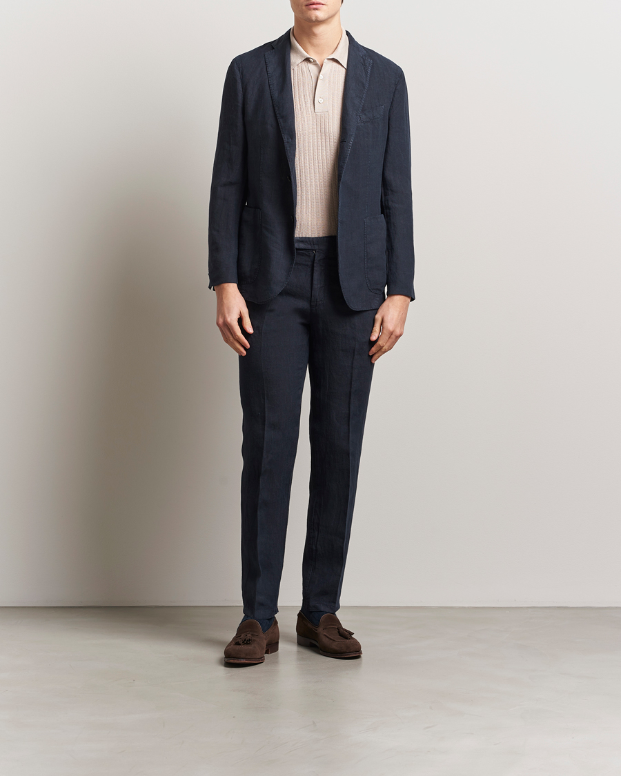 Herren | Anzüge | Boglioli | K Jacket Linen Suit Navy