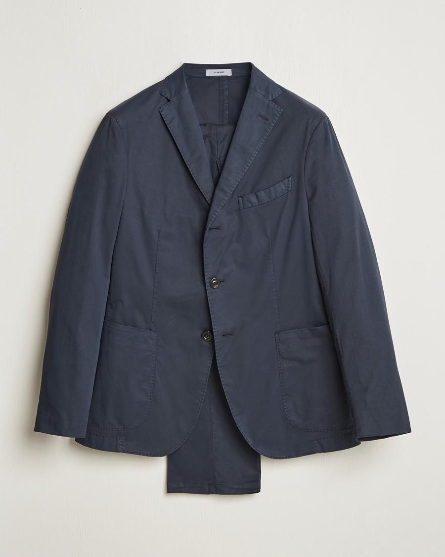 Herren | Anzüge | Boglioli | K Jacket Supima Cotton Suit Navy