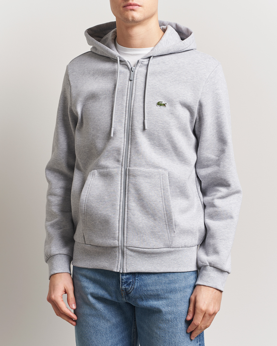 Herren | Pullover | Lacoste | Full Zip Hoodie Silver Chine