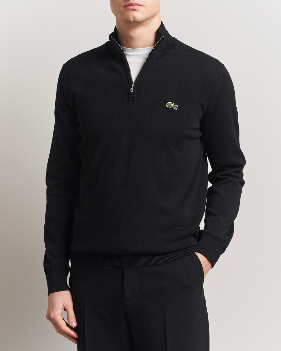 Herren | Pullover | Lacoste | Cotton Knitted Half Zip Black