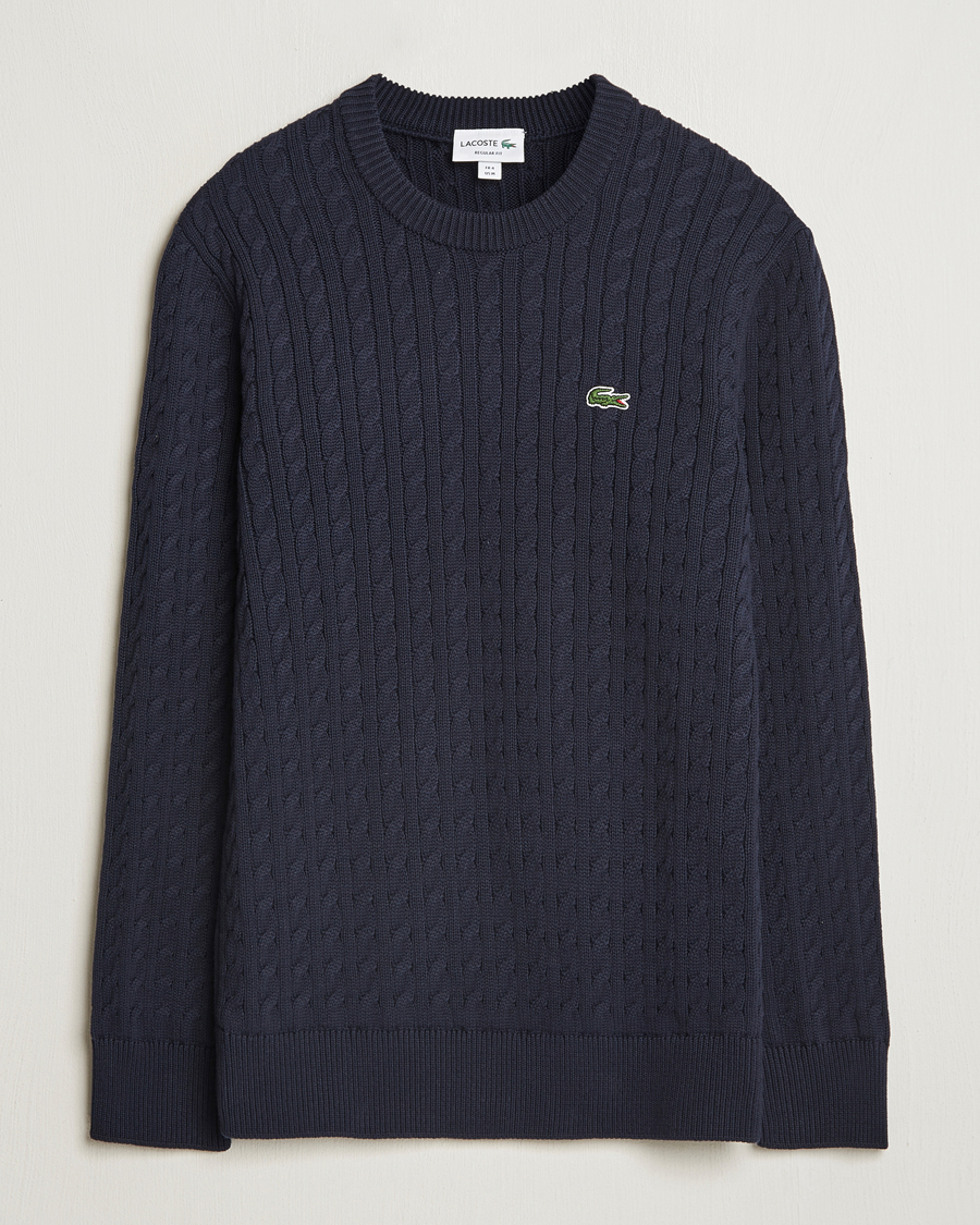 Herren | Pullover | Lacoste | Cotton Cable Sweater Navy