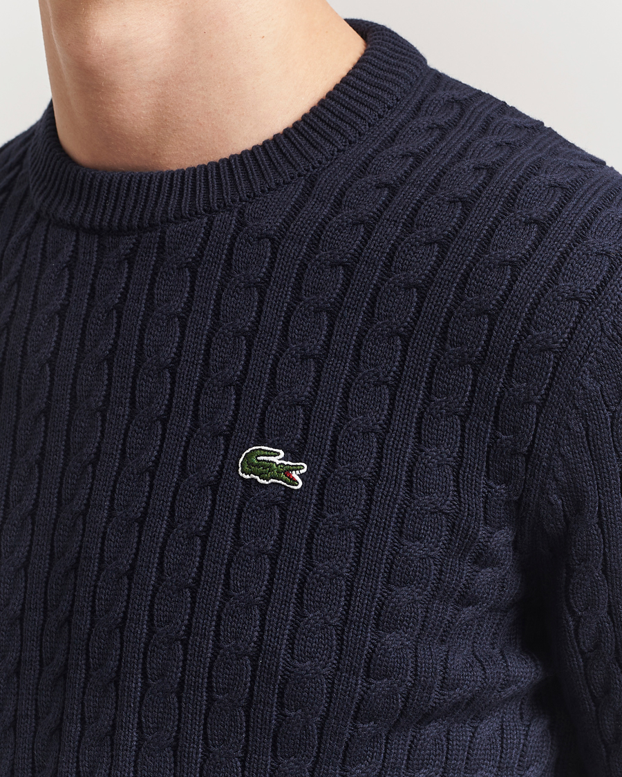 Herren | Pullover | Lacoste | Cotton Cable Sweater Navy