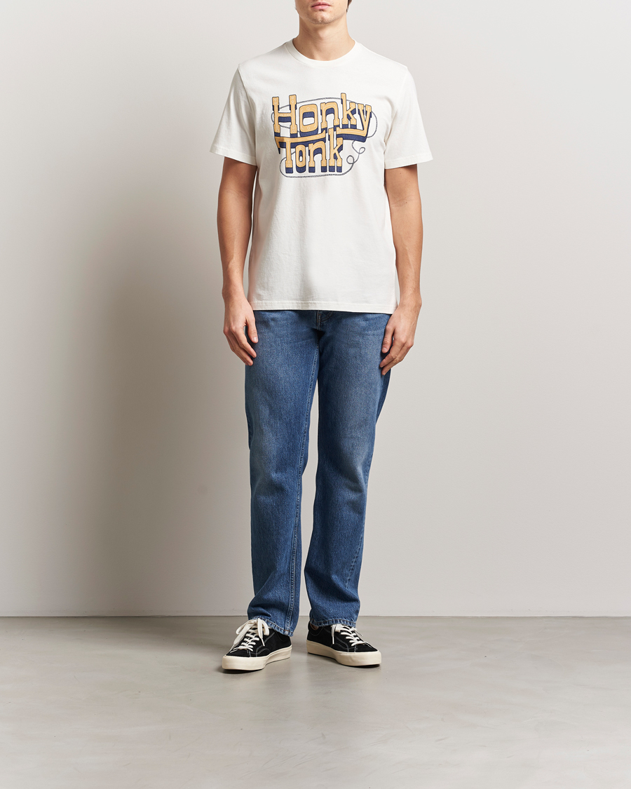 Herren | T-Shirts | Nudie Jeans | Roy Printed T-Shirt Ecru