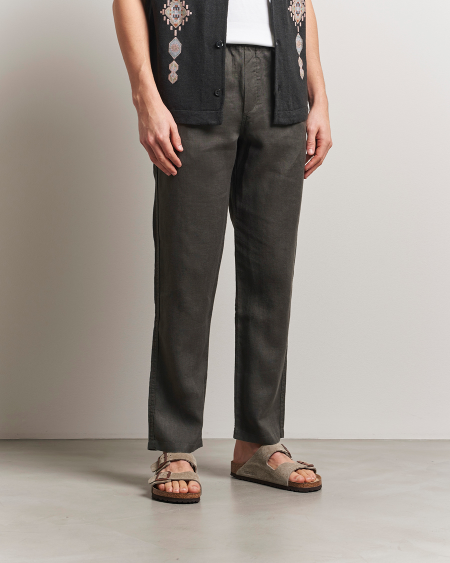 Herren | Hosen | Samsøe Samsøe | Jabari Linen Drawstring Trousers Beluga Grey
