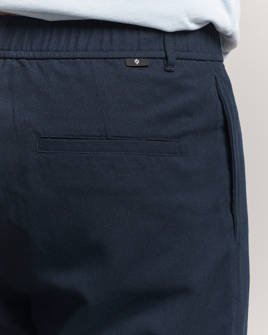 Herren | Hosen | Samsøe Samsøe | Bertil Cotton/Linen Drawstring Trousers Salute Navy