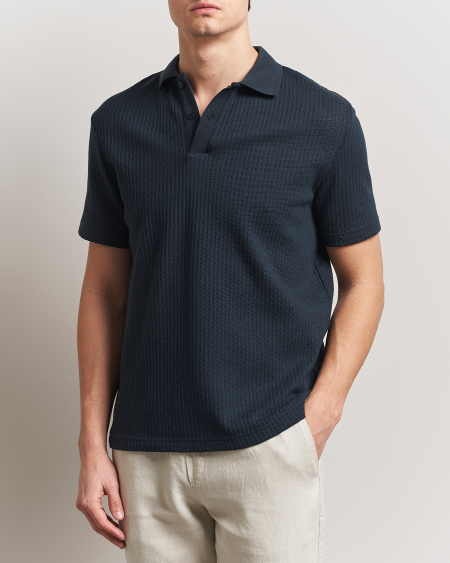 Herren | Poloshirts | Samsøe Samsøe | Jase Structured Knitted Polo Salute Navy