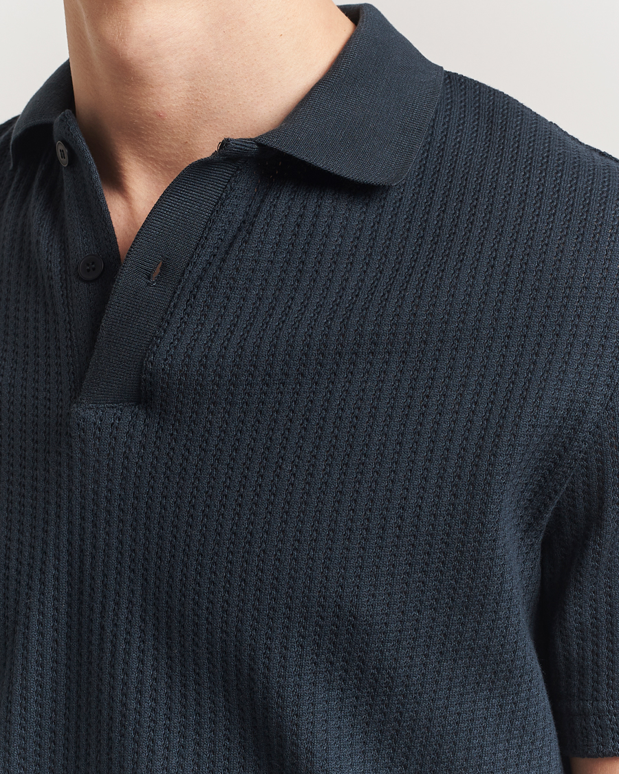 Herren | Poloshirts | Samsøe Samsøe | Jase Structured Knitted Polo Salute Navy