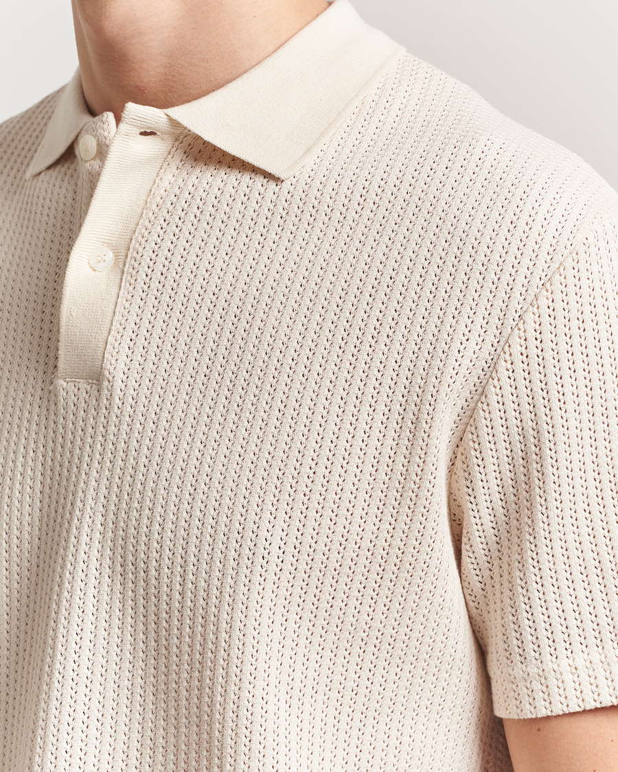 Herren | Poloshirts | Samsøe Samsøe | Jase Structured Knitted Polo Clear Cream
