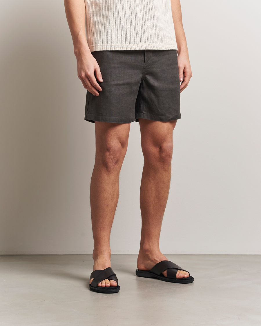Herren | Shorts | Samsøe Samsøe | Jabari Linen Drawstring Shorts Beluga Grey