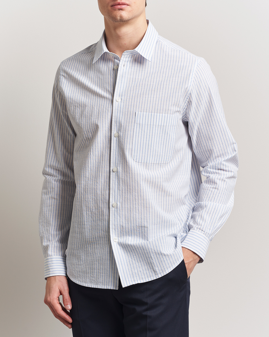Herren | Hemden | Samsøe Samsøe | Ryan Cotton Striped Shirt Blue/White