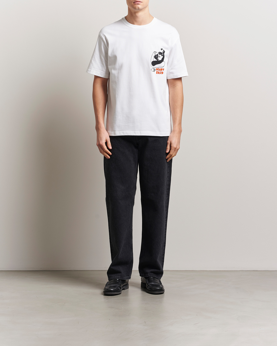 Herren | T-Shirts | Samsøe Samsøe | Heart Printed Crew Neck T-Shirt White