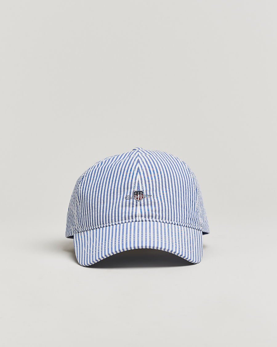 Herren | Hüte & Mützen | GANT | Striped Seersucker Cap Rich Blue