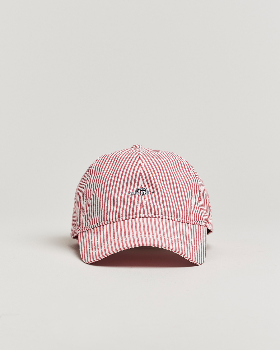 Herren | Hüte & Mützen | GANT | Striped Seersucker Cap Ruby Red