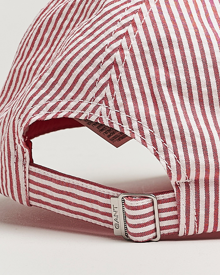 Herren | Hüte & Mützen | GANT | Striped Seersucker Cap Ruby Red