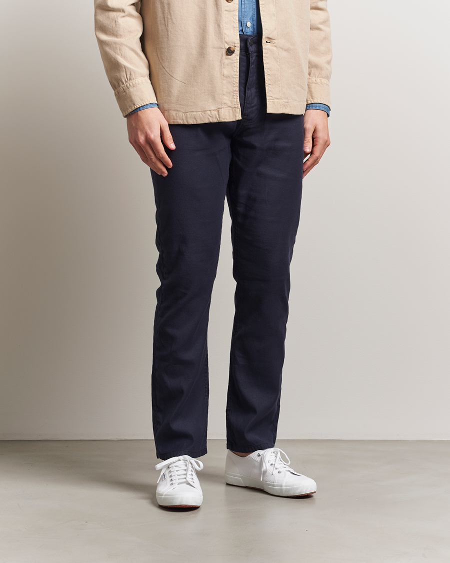Herren | Hosen | GANT | Regular Cotton/Linen 5-Pocket Pants Evening Blue