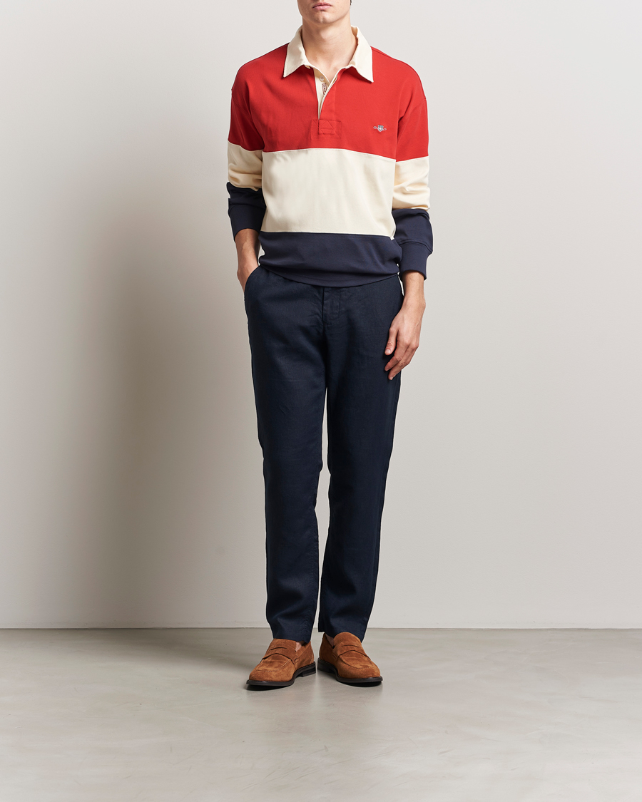 Herren | Hosen | GANT | Relaxed Linen Drawstring Pants Evening Blue
