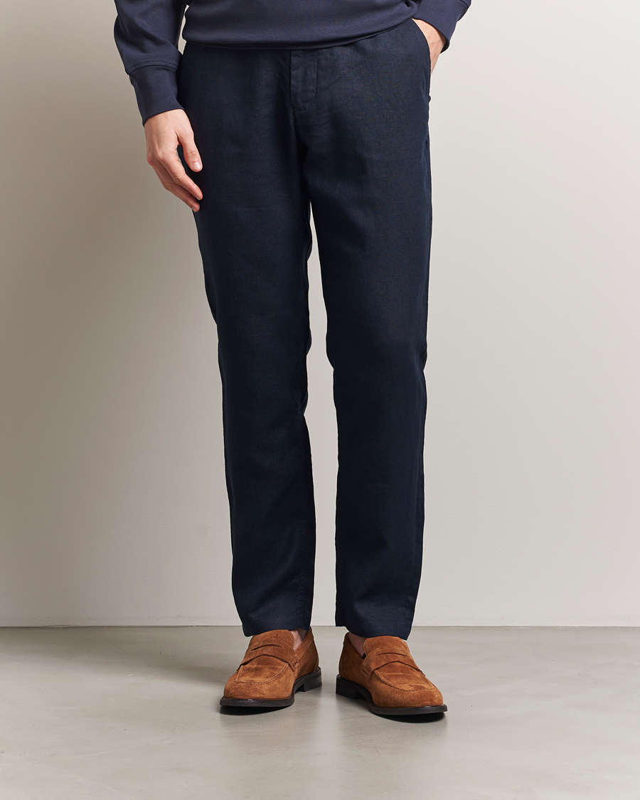 Herren | Hosen | GANT | Relaxed Linen Drawstring Pants Evening Blue