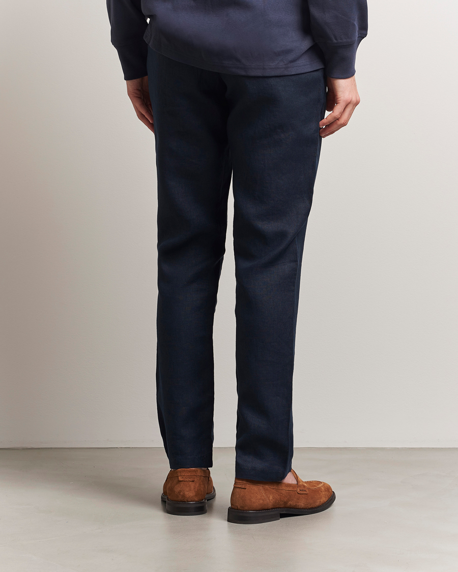 Herren | Hosen | GANT | Relaxed Linen Drawstring Pants Evening Blue