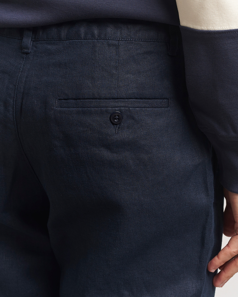 Herren | Hosen | GANT | Relaxed Linen Drawstring Pants Evening Blue