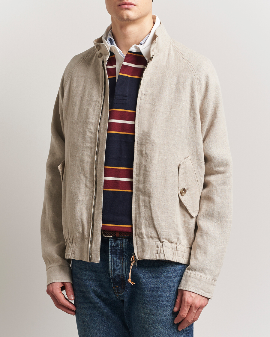 Herren | Jacken | GANT | Linen Harrington Jacket Dry Sand
