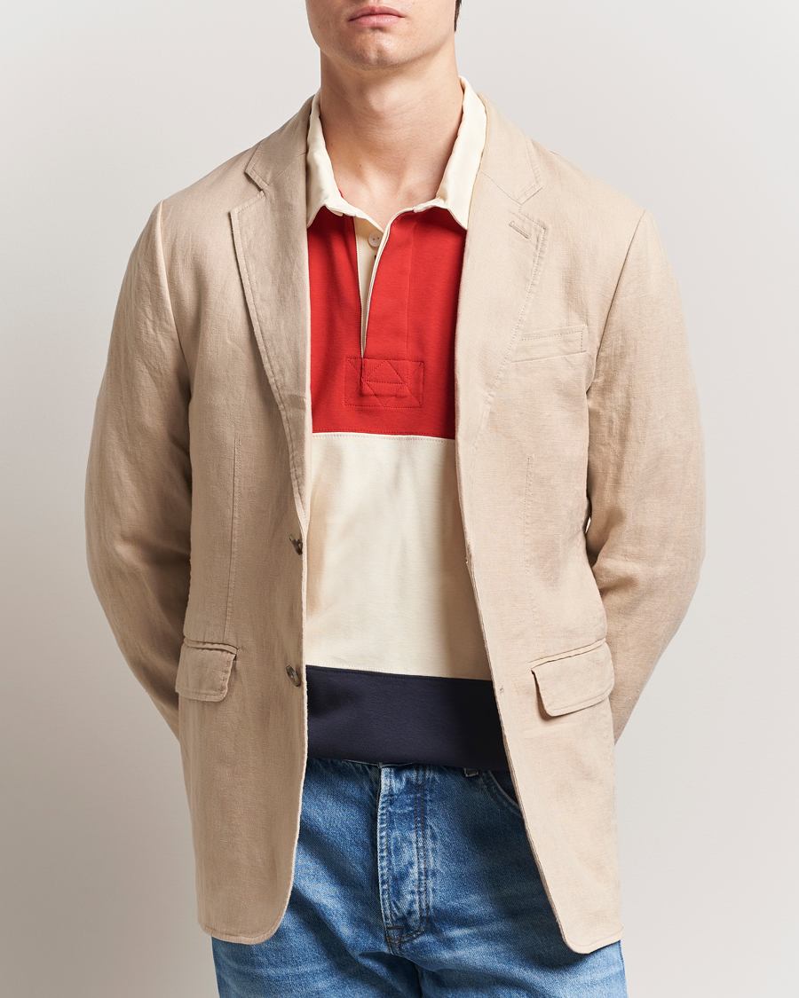 Herren | Sakkos | GANT | Slim Fit Garment Dyed Linen Blazer Dry Sand
