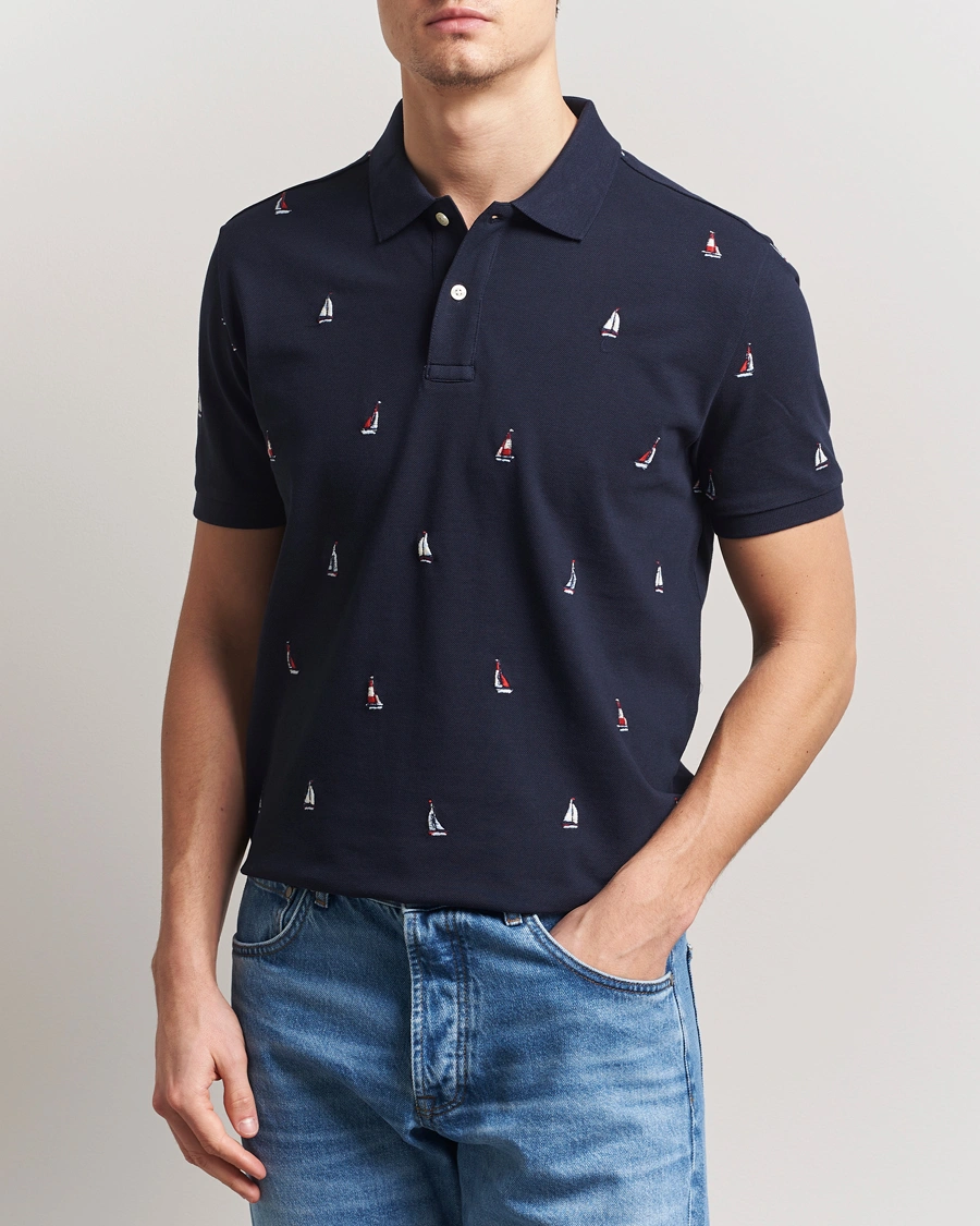Herren | Poloshirts | GANT | Embroidered Sailing Polo Evening Blue