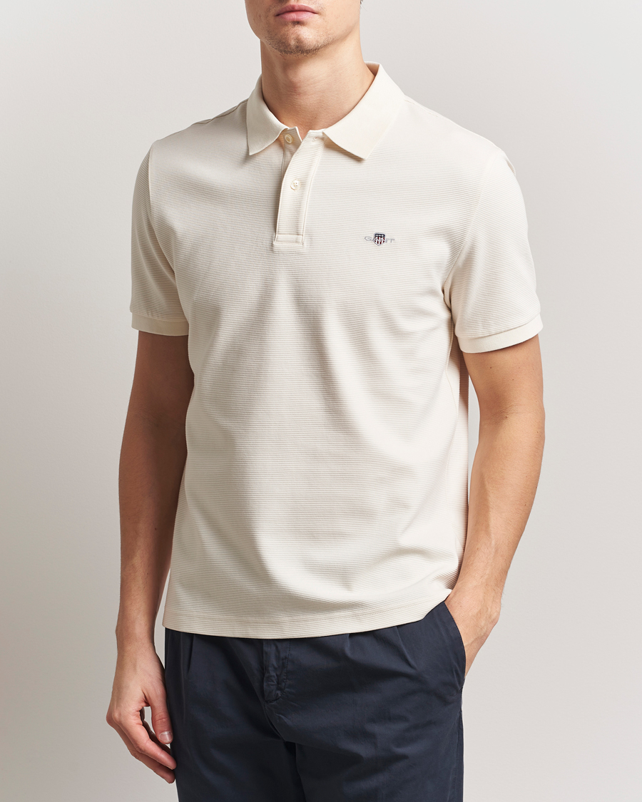 Herren | Poloshirts | GANT | Textured Polo Cream