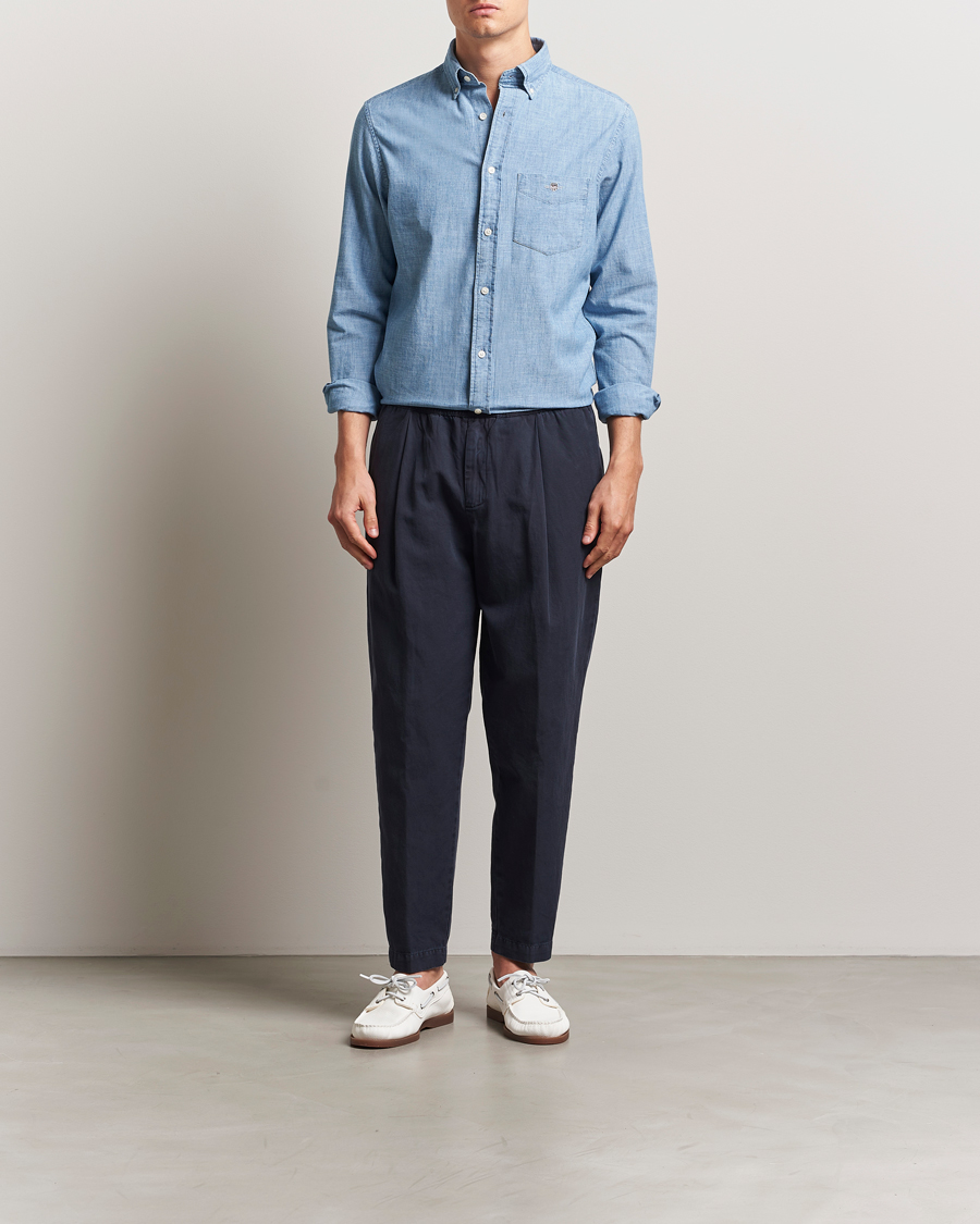 Herren | Hemden | GANT | Regular Fit Chambray Shirt Light Blue