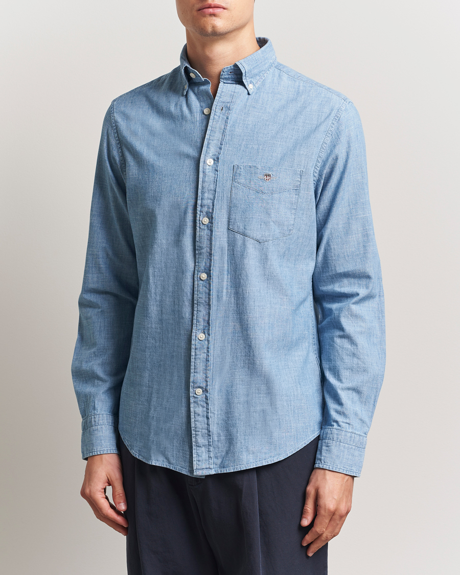 Herren | Hemden | GANT | Regular Fit Chambray Shirt Light Blue