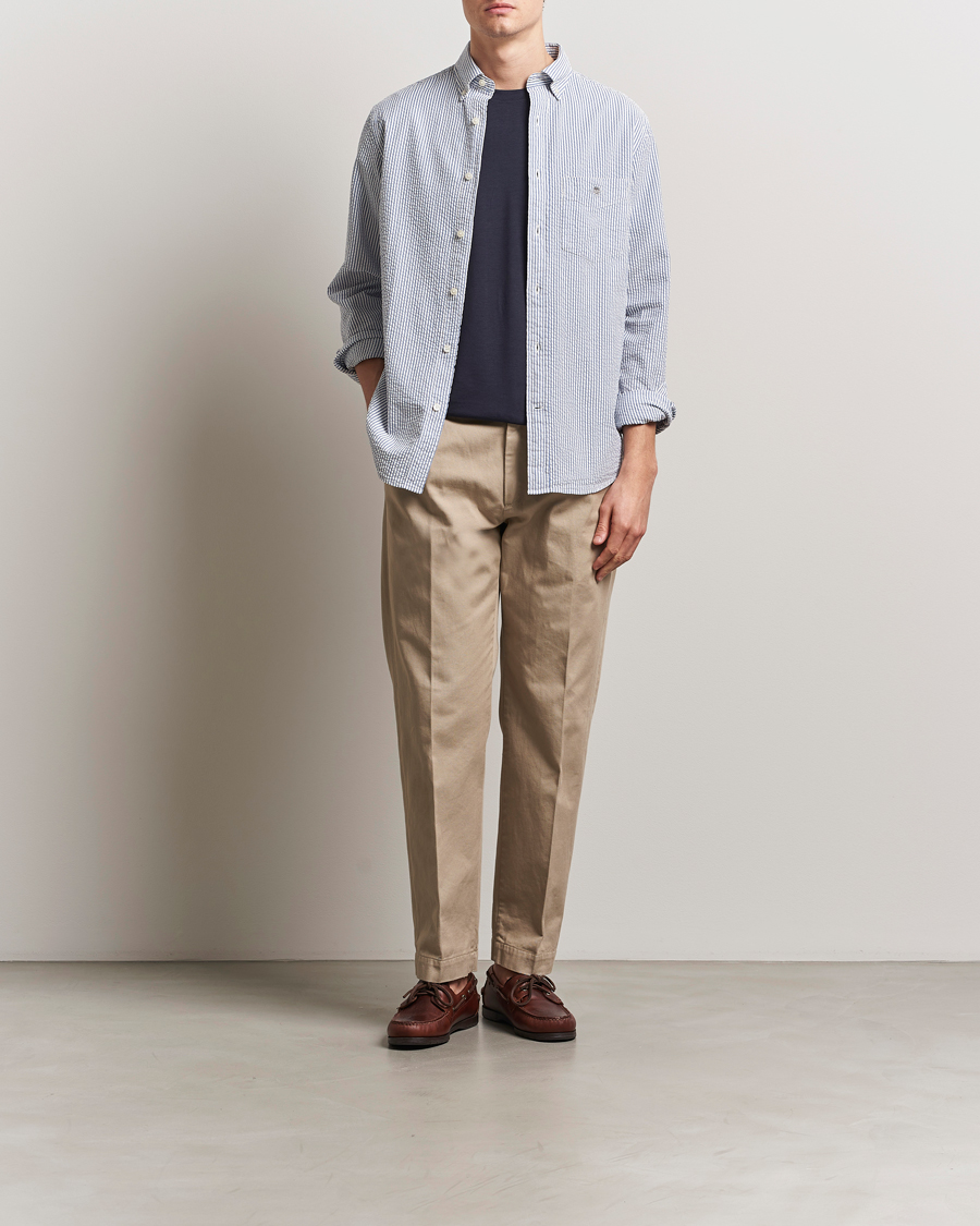 Herren | Hemden | GANT | Regular Fit Striped Seersucker Shirt Rich Blue