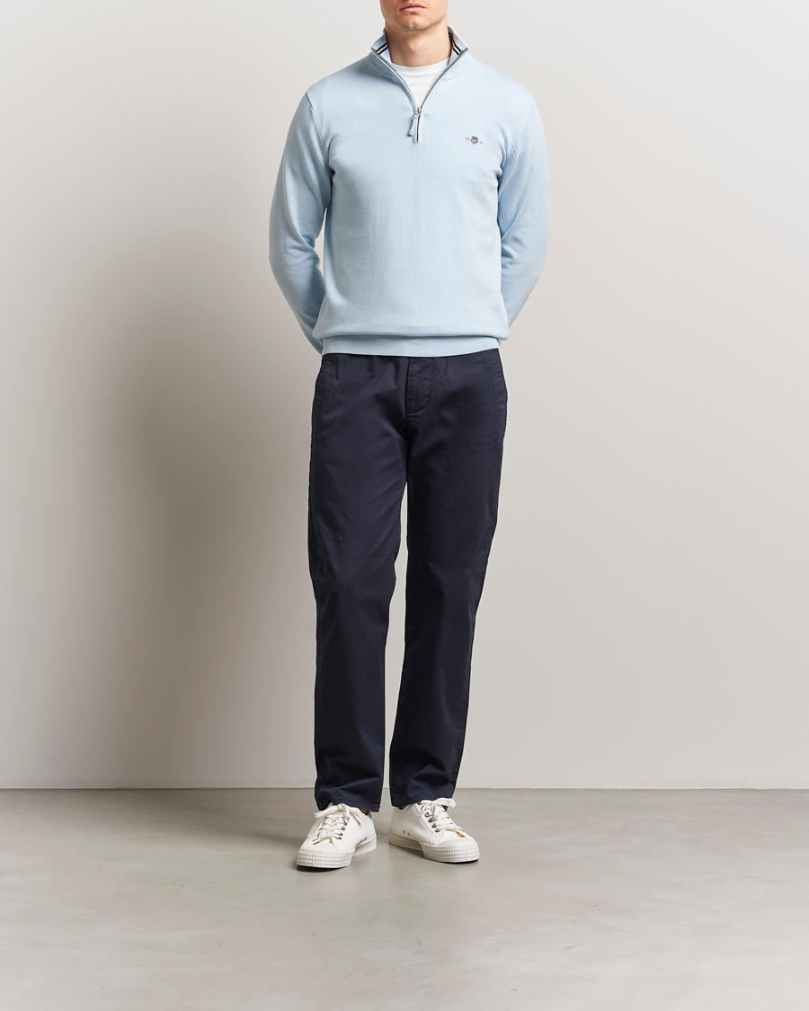 Herren | Pullover | GANT | Classic Cotton Half Zip Fresh Blue