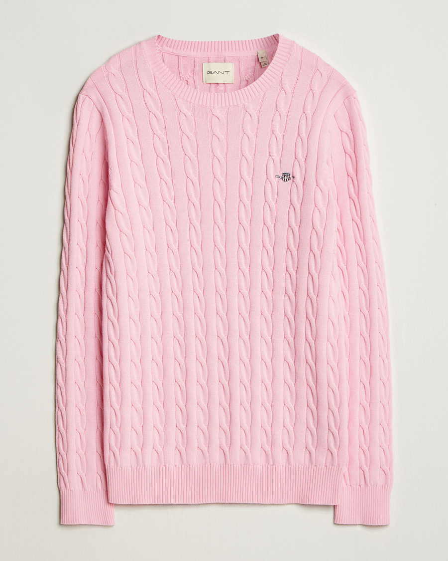 Herren | Pullover | GANT | Cotton Cable Crew Neck Pullover California Pink