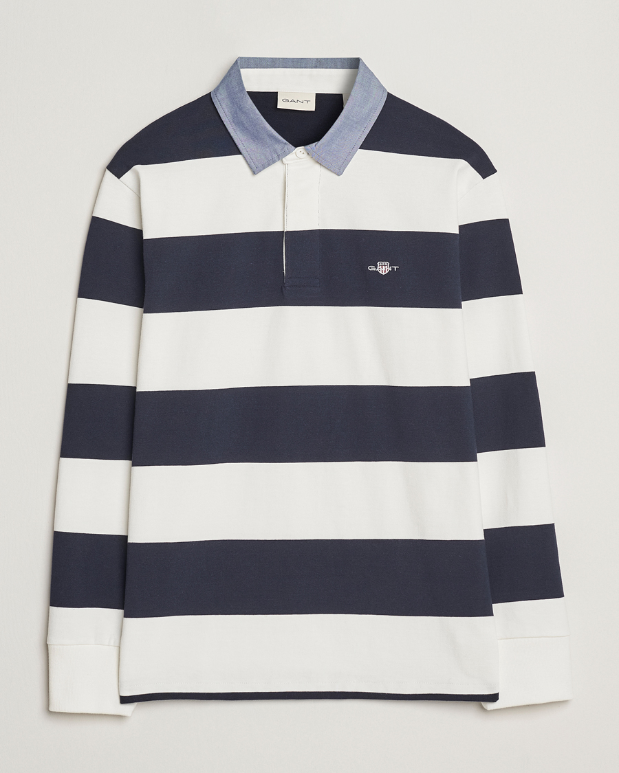 Herren | Pullover | GANT | Chambray Barstriped Rugger Eggshell