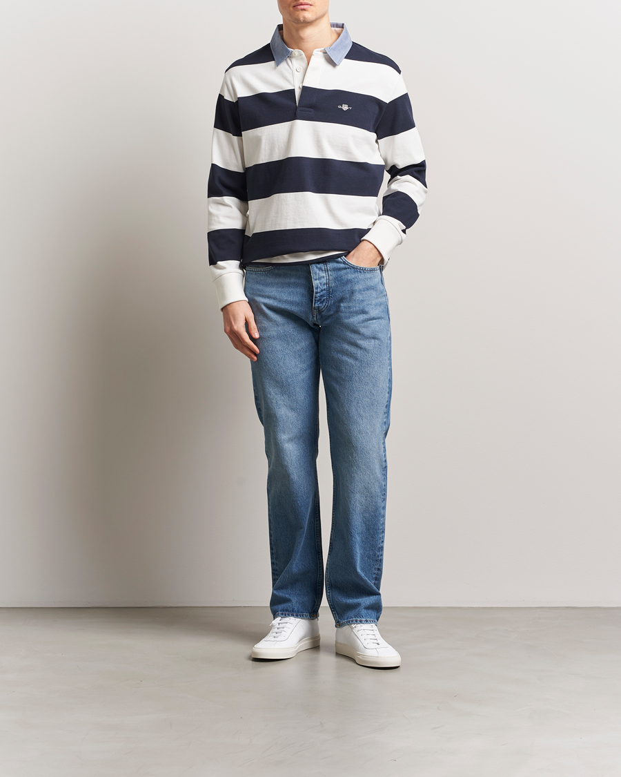Herren | Pullover | GANT | Chambray Barstriped Rugger Eggshell