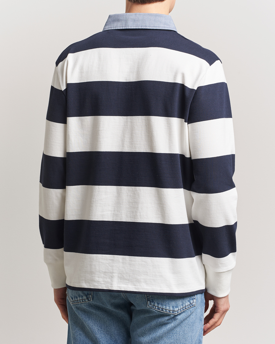 Herren | Pullover | GANT | Chambray Barstriped Rugger Eggshell
