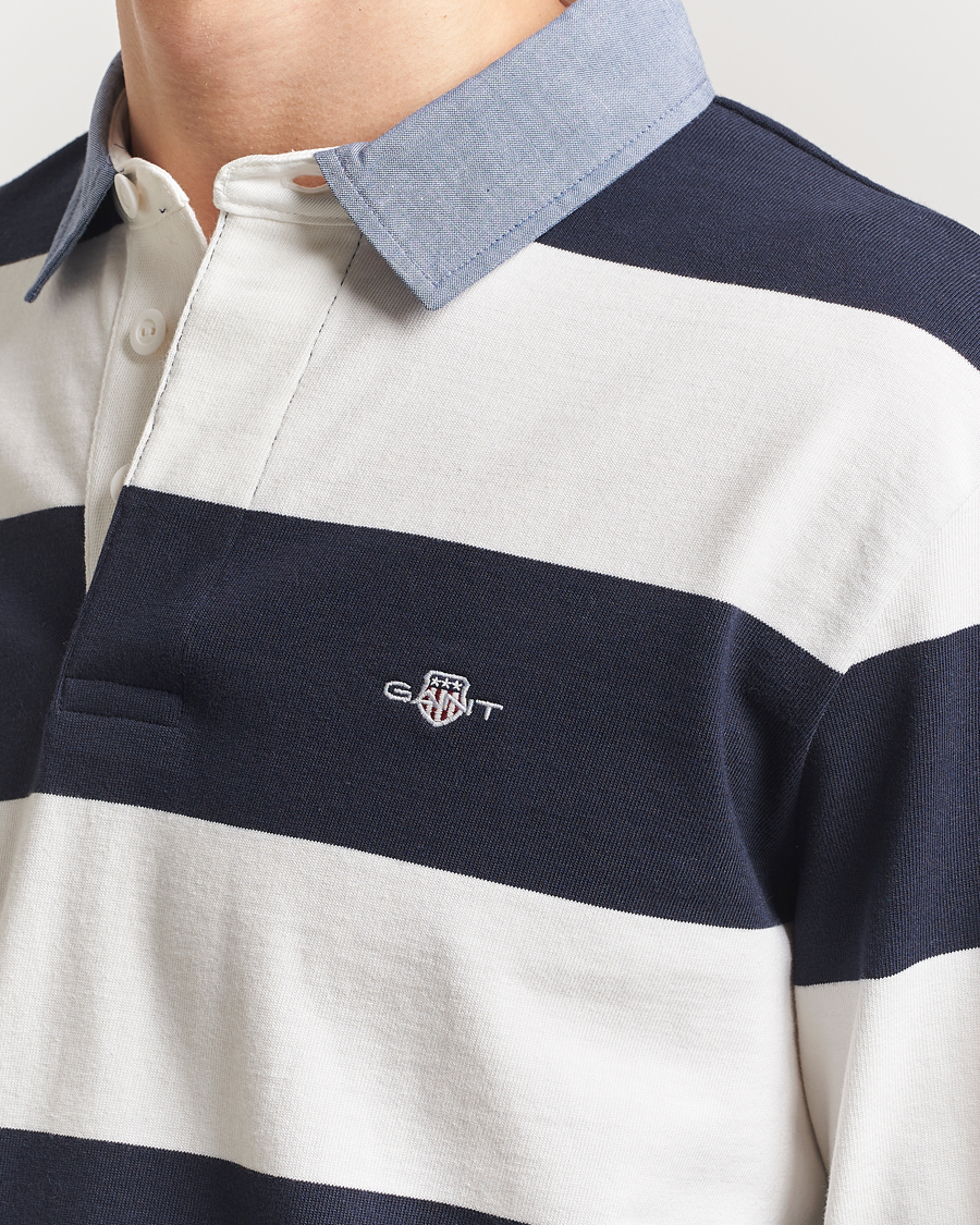 Herren | Pullover | GANT | Chambray Barstriped Rugger Eggshell