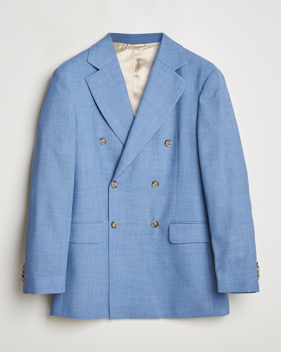 Herren | Sakkos | GANT | Mouline Wool Double Breasted Suit Jacket Salty Sea
