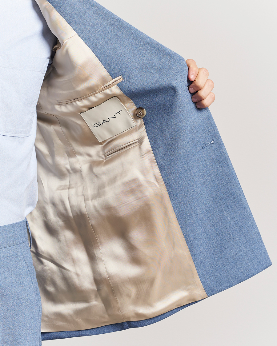 Herren | Sakkos | GANT | Mouline Wool Double Breasted Suit Jacket Salty Sea