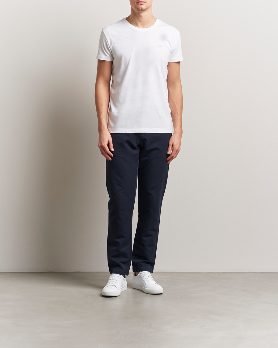 Herren | T-Shirts | Gant | 2-Pack Crew Neck T-Shirt Black/White