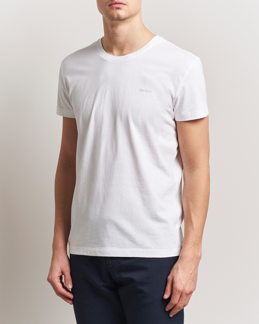 Herren | T-Shirts | GANT | 2-Pack Crew Neck T-Shirt Black/White
